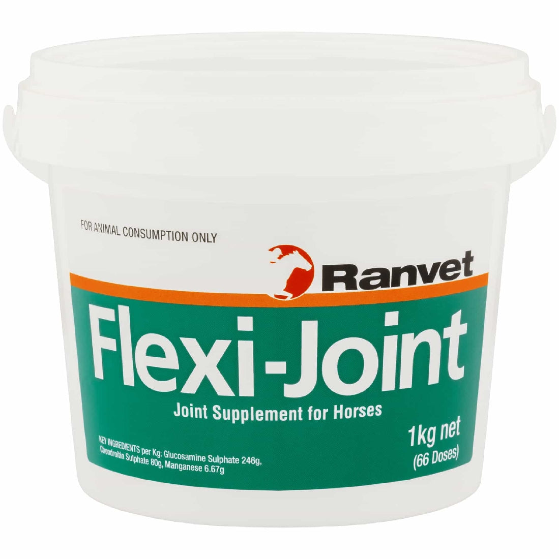 Ranvet Flexi-Joint supplements for horses, 1kg container, 66 doses.