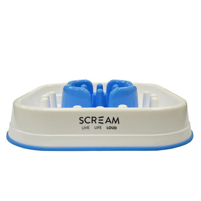 Bowl Scream Slow Feed Interactive 28cmx28cmx7cm Loud Blue-Ascot Saddlery-The Equestrian