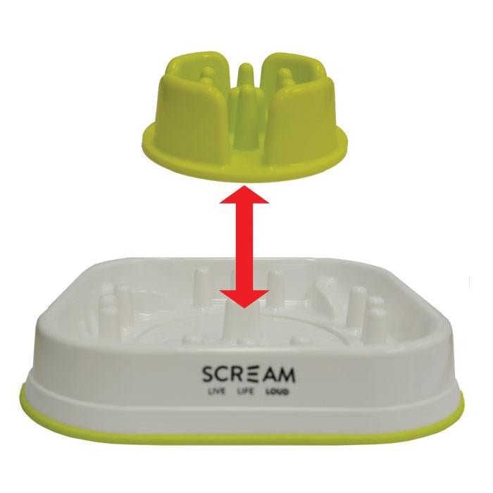 Bowl Scream Slow Feed Interactive 28cmx28cmx7cm Loud Green-Ascot Saddlery-The Equestrian