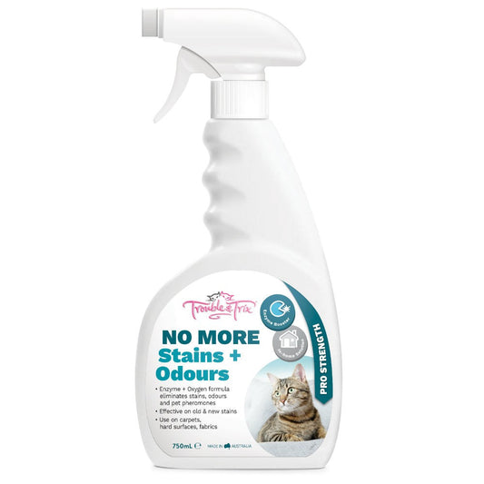 Trouble & Trix stain and odor remover spray for pets.