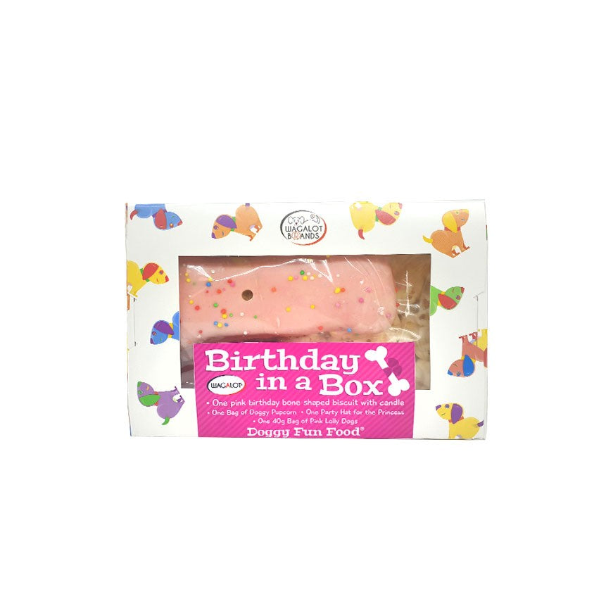 Wagalot Doggy Fun Food Birthday In A Box Pink-Ascot Saddlery-The Equestrian