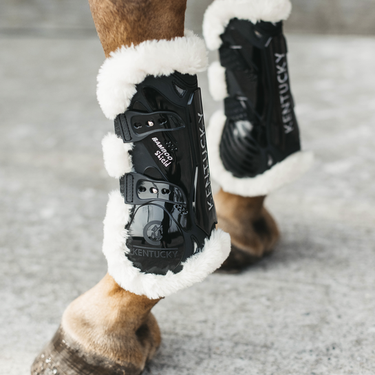 Kentucky Vegan Sheepskin Tendon Boots Bamboo Elastic-Dapple EQ-The Equestrian